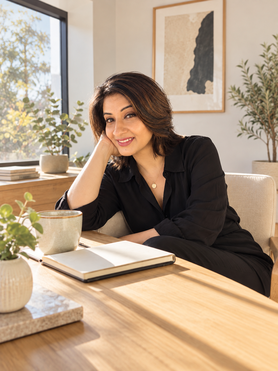 Sunlit home office representing thoughtful conversation