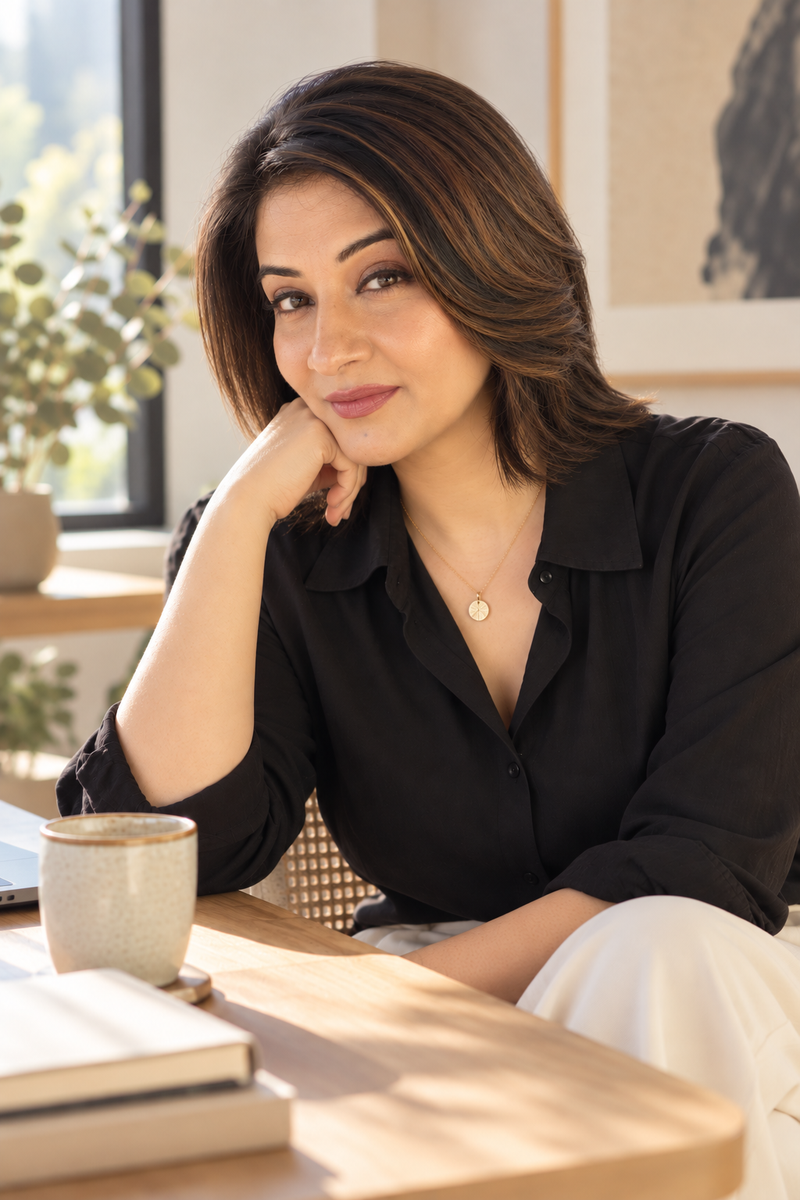 Thoughtful editorial portrait